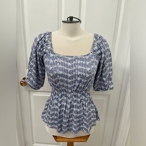 Belldini embroidered gingham peplum size small